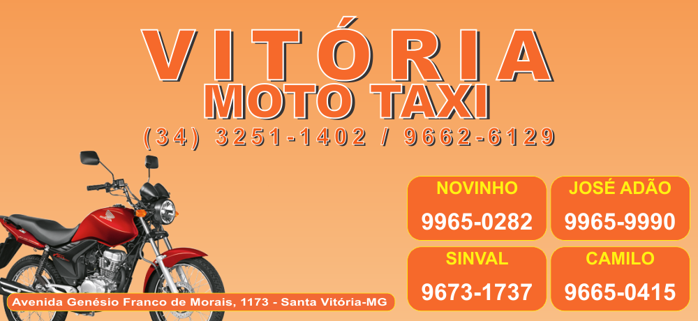 MOTO TÁXI VITÓRIA - MOTO TAXI EM SANTA VITÓRIA