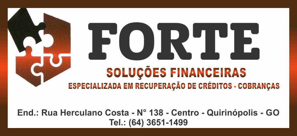 FORTE SOLUÇÕES FINANCEIRAS - COBRANÇA EXTRAJUDICIAL EM QUIRINÓPOLIS GO