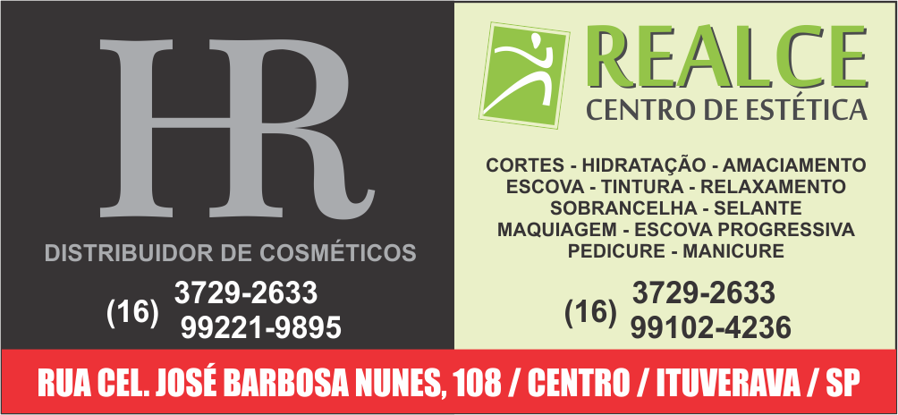 REALCE CENTRO DE ESTÉTICA E HR DISTRIBUIDORA DE COSMÉTICOS - SALÃO DE BELEZA ITUVERAVA