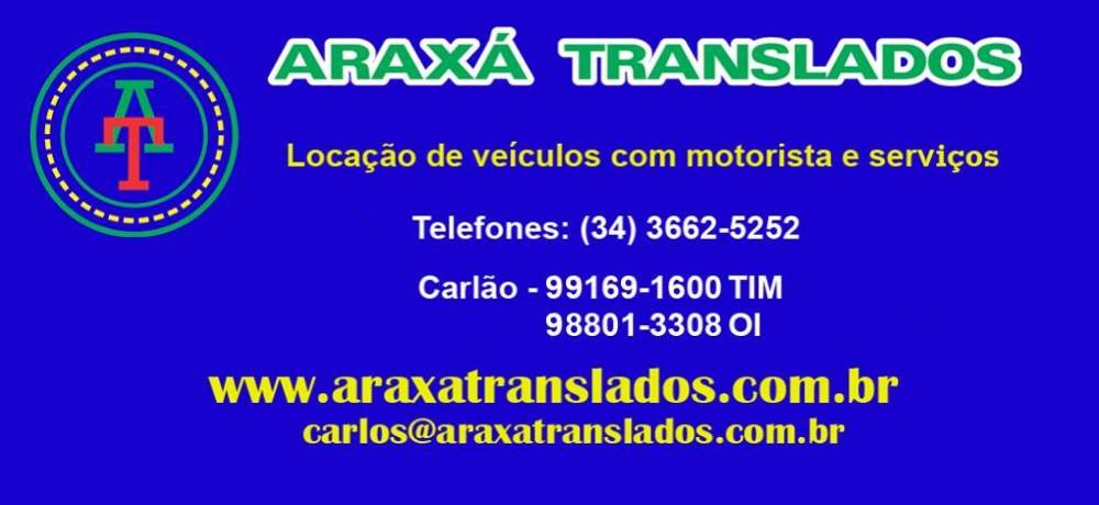 ARAXÁ TRANSLADOS - LOCADORA DE VEÍCULOS EM ARAXÁ