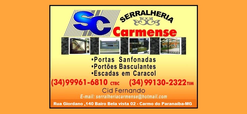 SERRALHERIA CARMENSE - SERRALHERIA EM CARMO DO PARNAÍBA