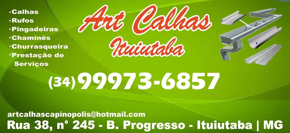 ART CALHAS - CALHAS E RUFOS EM ITUIUTABA