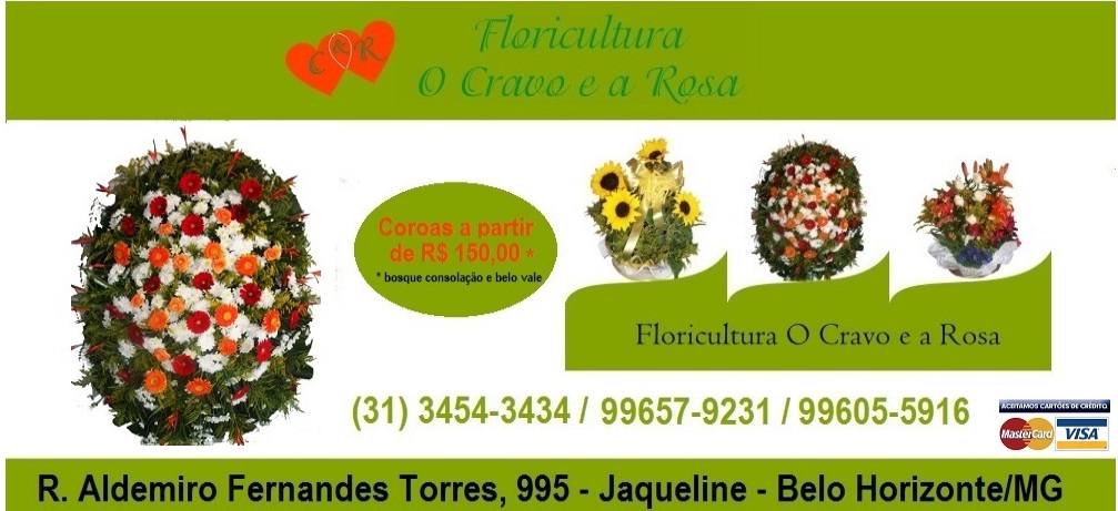 FLORICULTURA O CRAVO E A ROSA - COROA DE FLORES EM BELO HORIZONTE