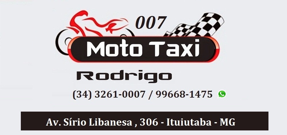 MOTO TÁXI 007 - SERVIÇO DE MOTOBOY E MOTO TÁXI 24 HORAS EM ITUIUTABA