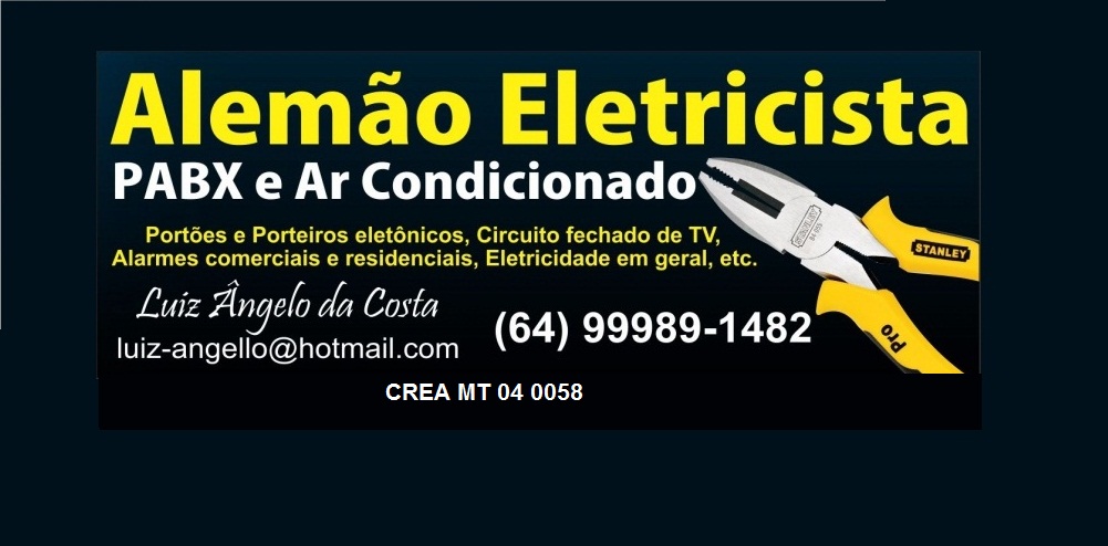 ALEMÃO ELETRICISTA - PABX E AR CONDICIONADO EM MINEIROS