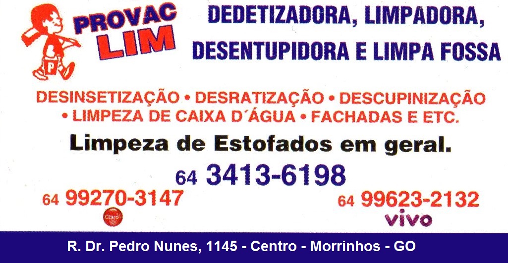 PROVAC LIM - DEDETIZADORA EM MORRINHOS