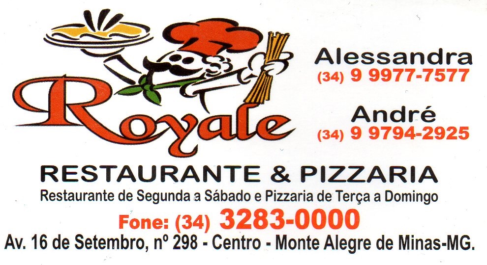 ROYALE PIZZARIA EM MONTE ALEGRE DE MINAS