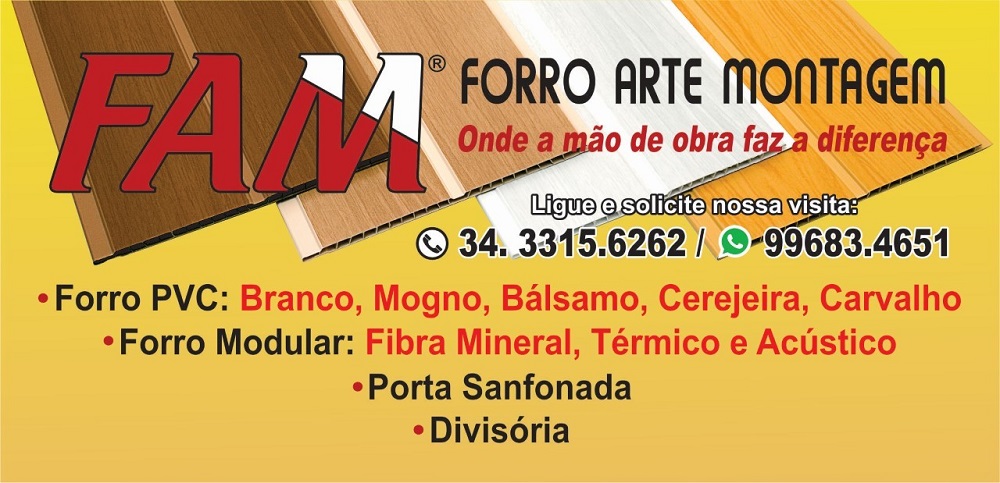 FAM FORROS DE PVC EM UBERABA