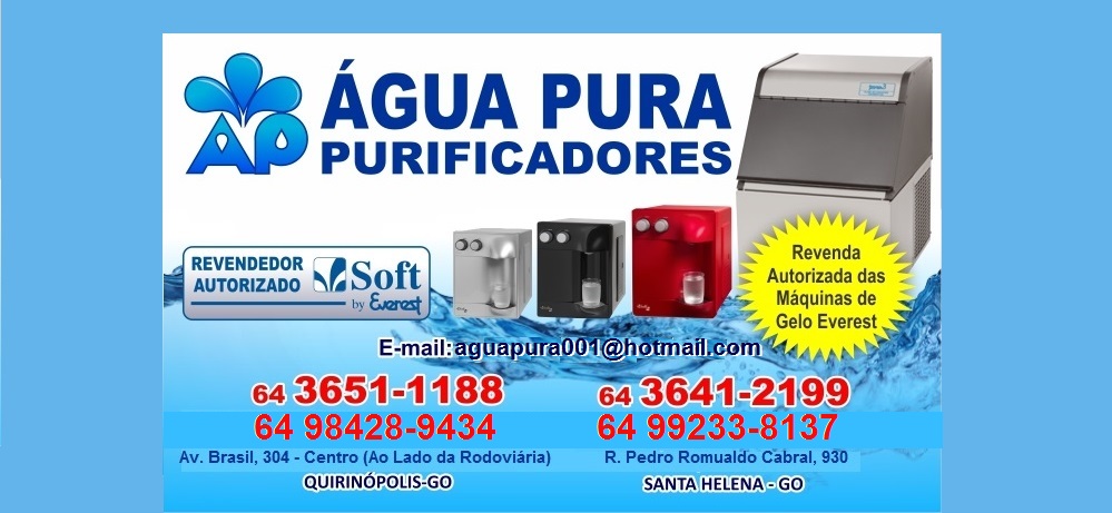 ÁGUA PURA PURIFICADORES E FILTROS SOFT EM QUIRINÓPOLIS