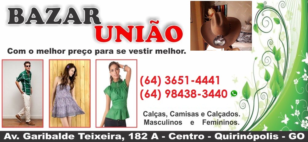 BAZAR UNIÃO - LOJA DE ROUPAS EM QUIRINÓPOLIS