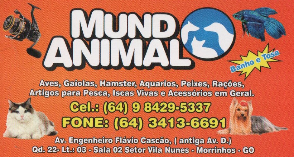 MUNDO ANIMAL BANHO E TOSA - PET SHOP EM MORRINHOS