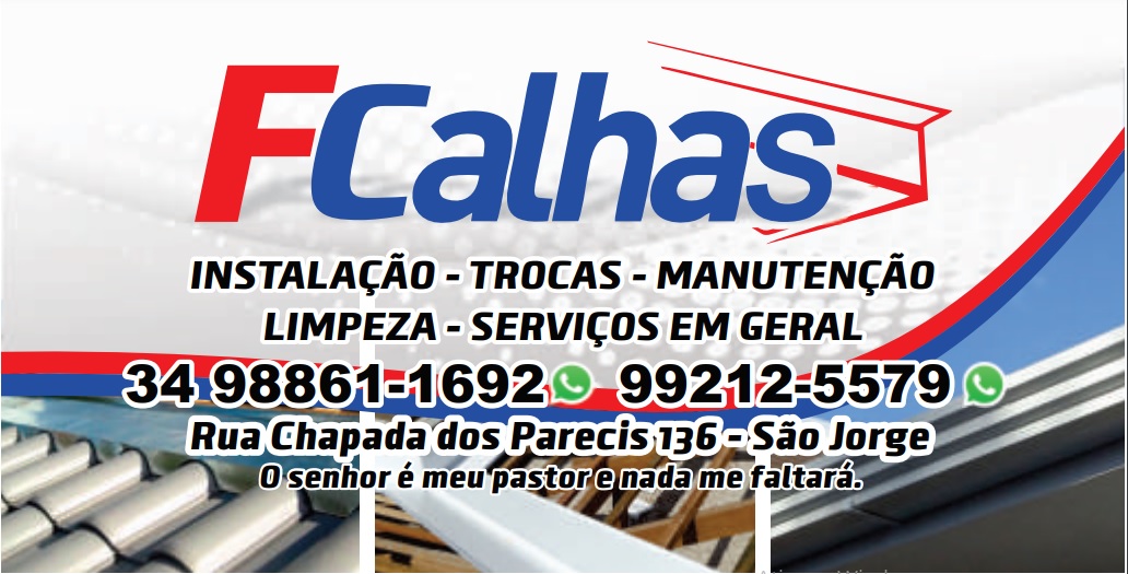 FERNANDO CALHAS - RUFOS - EXAUSTORES - CHAMINÉS - FABRICAÇÃO E INSTALAÇÃO DE CALHAS EM UBERLÂNDIA