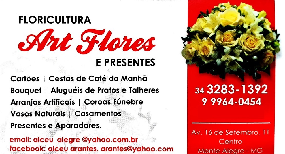 ART FLORES E PRESENTES - FLORICULTURA MONTE ALEGRE DE MINAS