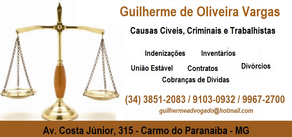 GUILHERME DE OLIVEIRA VARGAS - ADVOGADO EM CARMO DO PARANAÍBA