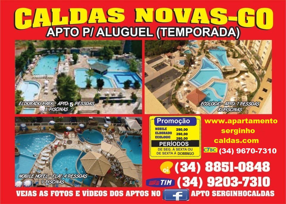 APARTAMENTO SERGINHO CALDAS - ALUGUEL DE APARTAMENTOS CALDAS NOVAS