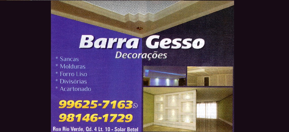 BARRA GESSO - DECORAÇÃO EM GESSO EM MINEIROS