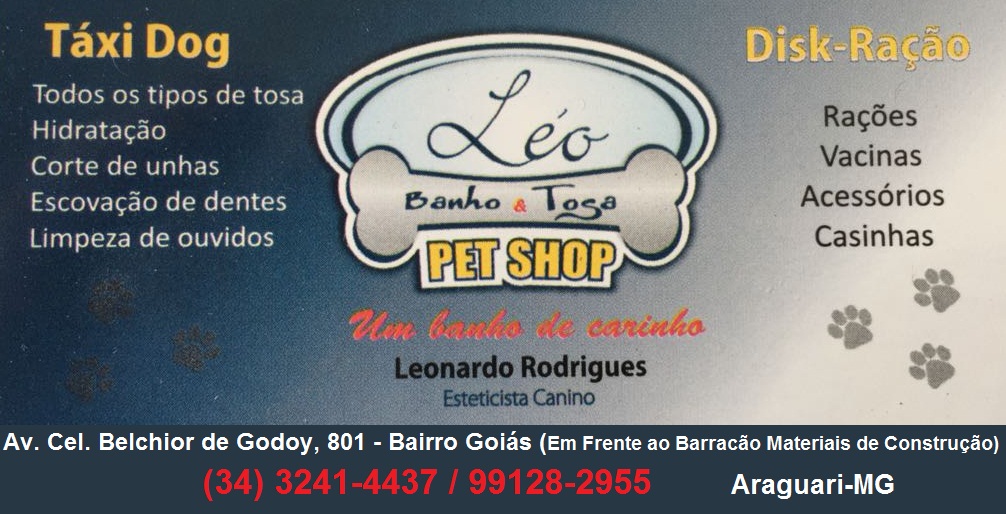 LÉO BANHO E TOSA - PET SHOP EM ARAGUARI