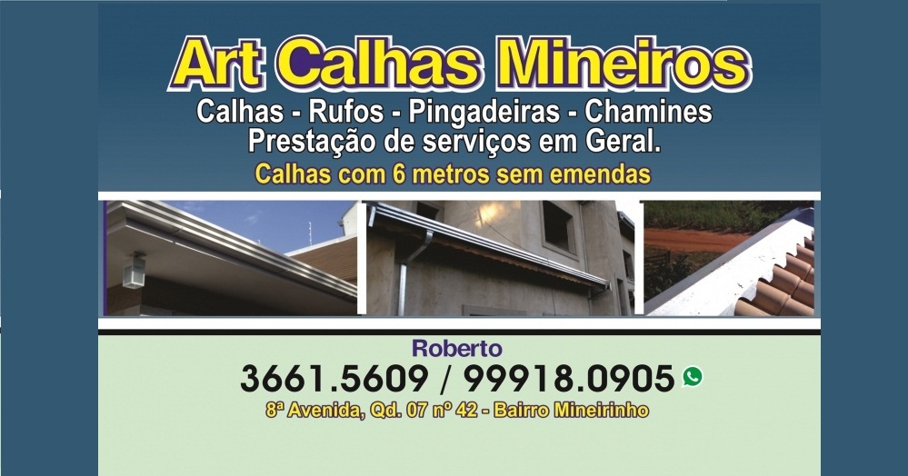 ART CALHAS - CALHAS E RUFOS EM MINEIROS