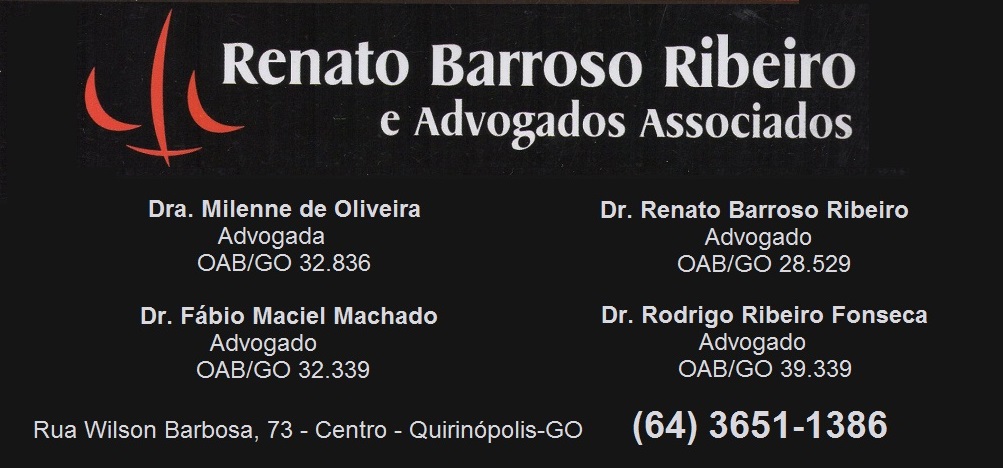 DR. RENATO BARROSO RIBEIRO ADVOGADO EM QUIRINÓPOLIS (64) 3651-1386