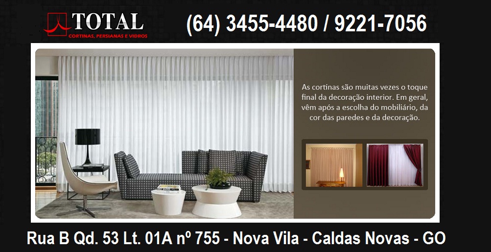 TOTAL CORTINAS PERSIANAS E VIDROS EM CALDAS NOVAS